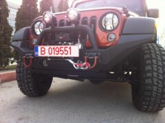 Bara Fata Rugged Ridge™ XHD High Clearance  cu Suport Troliu pt. 07-18 Jeep Wrangler & Wrangler Unlimited JK