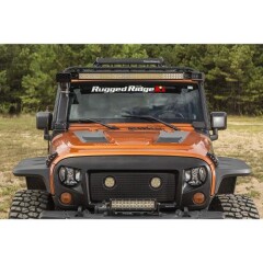 Sistem Aluminiu FAST TRACK - ELITE - antizgomot / vibratii pt. prindere Bari Led si Proiectoare pe rama de parbriz pt. 2007-2018 Jeep Wrangler & Wrangler Unlimited JK/JKU